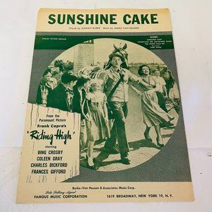 Vintage Frank Capra Sheet Music Piano Riding High Sunshine Cake 1950